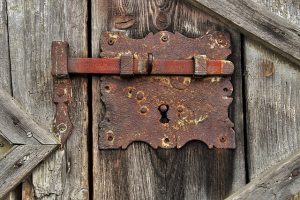 rusty lock on old door