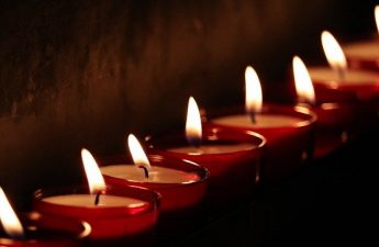 candles in a dark room