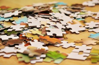scattered puzzle pieces