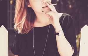 woman smoking