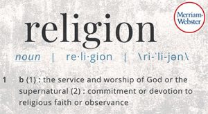 dictionary entry for "religion"