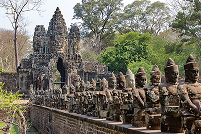 Angkor Wat structure with carved face
